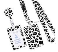 Retractable Lanyard with Card Holder Leopards Print Identity Badge Holder with Lanyard for Nurse Doctor Teacher Protectors