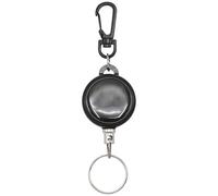 Retractable Lanyard with Snap Hook, 24 in / 60 cm Steel Wire Rope Extension Cord, Heavy Duty Split Loop, Quick-Release Gear Tethers, Anti-Lost Key Chain for Keys and ID Card