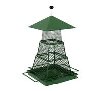 Retractable Large Bird Feeders No Mess No Spill Squirrel Proof Bird Feeder Weather-Resistant Rustproof for Finch Cardinal Blue Jay (Square)