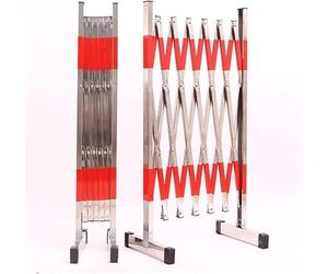 Retractable le Concertina Safe Ber - Stainless Steel Crowd Control Bcade, Space-Saving Securi Solut for Events, Festivals & Public Spaces (Red/Silver)