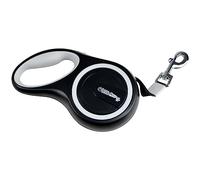 Retractable Lead Max 50 kg 8 m Plastic Size L 20.8 x 11.8 x 4.3 cm, White/Black