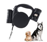 Retractable LED Dog - 5 Metres Automatic Telescopic with Storage for Waste Bags and Poop Bags Included | Korean Anti-Lost with LED Light for Dogs