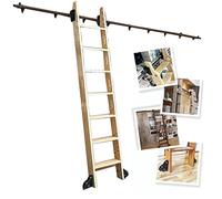 Retractable Library Rolling Ladder Hardware Kit 3.3ft- 20ft Round Tube Track/Rail, With Floor Roller Wheels Sliding Door Track Kit Mobile Ladder Track (No Ladder) (Size : 20ft/600cm Track kit)
