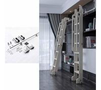 Retractable Library Rolling Ladder Hardware Kit - Sliding Library Ladder Black Track Kit,Stand Up Tensible Rolling Hardware, Floor Wheels With Brakes, Glides Qui(Size:400cm(13.1 ft) track kit,Color:A)