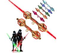Retractable Lightsaberr,24 Colors Light up Sword Saber,2 in 1 Dueling Swords Rgb Double-Blade with Dynamic Sound Effects & Fingertip Rotation,For Party Cosplay Parties (Black) (Black)