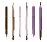 Retractable Lip Brush for Lipstick,3 Pack Double Ended Lipstick Brush with Cap,Eusable Versatile Lipsticks Applicators, Lipsticks Gloss Makeup Brushes Concealer Brushes Lip Contours Makeup Tool