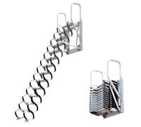 Retractable Loft Ladder, Wall-Mounted Folding Stairs with Sturdy Handrails & Pull Down System, Heavy-Duty Telescoping Attic Ladder, 300kg Capacity