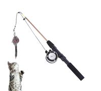 Retractable Magic Wand Toy for Cats Indoor - Fishing Rod Toy for Cats, Fishing Rod Toys for Cats | 2 Piece Interactive Cat Toy for Enrichment