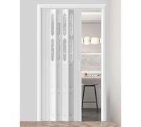 Retractable Magnetic Screen DoorCustomizable Folding Sliding Door Decorative Partition Gate for Closet & Bathroom (39"x80" / 99x203cm) with Complete Hardware
