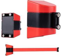 Retractable Magnetic Wall-Mounted Safety Barrier for Outdoor Parking - Yellow/Red Removable Belt, 3m Corded Security Rope, and Easy to Install