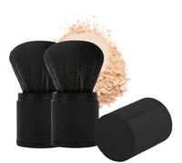 Retractable Makeup Brush, Makeup Blush Face Brushes, Powder Foundation Brush, Portable Foundation Brush, With Cover Cosmetic Tools, Travel Size for Liquid, Cream and Powder Face Makeup (2*Black)