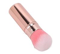 Retractable Makeup Brush Portable Soft Hair Loose Powder Brush for Makeup Artists - Synthetic Fiber Blush & Cosmetic Tool, Black (Pink)