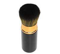 Retractable Makeup Brush Portable Soft Hair Loose Powder Brush for Makeup Artists - Synthetic Fiber Blush & Cosmetic Tool, Black (Black)
