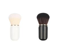 Retractable Makeup Brushes, White Black Plastic Travel Mini Face Blush Powder Foundation Cream Cosmetics Tool for Women