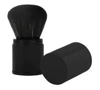 Retractable Makeup, Retractable Face Brush, Round Powder Travel Makeup Brushes, Powder Foundation Blush Portable Makeup Brush for Applying Foundation Powders and Mineral Cosmetics (Black)