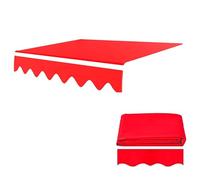 Retractable Manual Awning Fabric Red Outdoor Shade Cover Replacement Canvas for Door/Window No e Needed Waterproof UV-Resistant 400x350cm (13x11.5ft)