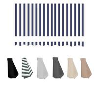 Retractable Manual Awning Fabric Replacement Blue and White Polyester Canopy for Balcony Garden Home Window400x200cm FrameFree Outdoor Shade Solution