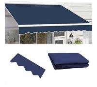 Retractable Manual Awning Fabric Replacement (Without e) - 100% Polyester 280g Canopy for Patio Shop Sunshade with Front Valance (Size: 3x2m Color: Blue)