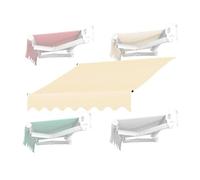 Retractable Manual Awning Replacement Fabric UV Resistant Outdoor Canopy for Balcony 3x2m 4x3m 5x3m 6x4m Beige 3.5x1.5m/12x5ftSunshade Cover.