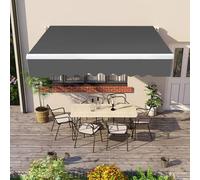 Retractable Manual AwningUV Protection & Waterproof Garden Canopy Outdoor Shade Solution for Patios Balconies & Decks Easy to Install & Durable