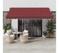 Retractable Manual Balcony Awning with LED Burgundy 400x350 cm Outdoor Shade Canopy for Patio Sun Protection for Terrace Weather-Resistant Design