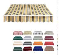 Retractable Manual Garden Sun Shade Replacement Fabric 11.5x9.8FT/350x300CM for Patio Terrace Outdoor Garden Umbrella Canopy Cover