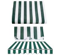 Retractable Manual Garden Sun Shade Replacement Fabric Green 3.5x2m Awning Canopy with Valance for Patio Balcony Gazebo Outdoor Use