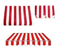 Retractable Manual Garden Sun Shade Replacement Fabric with Valance Outdoor Balcony Canopy Patio Awning Gazebo Cover Red 5x2m (16.4x6.6ft)