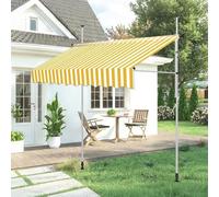 Retractable Manual ning No Drill Required UV Resistant & Waterproof Perfect for Doors Patios Balconies - Yellow & White 2.5M/8.2FT