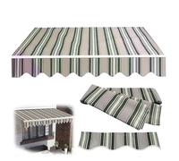 Retractable Manual Patio Sun Shade Replacement Fabric 300x250cm & 365x200cm Khaki 13x6.5ft/400x200cm Polyester Canopy Cover for Outdoor Protection