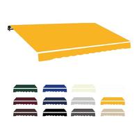 Retractable Manual Sun Shade Fabric 300x200cm - Waterproof Polyester Replacement Canopy for Outdoor Patio Umbrella (Yellow 20x13ft/600x400cm)