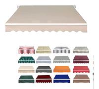Retractable ManualFabric for GardenTerrace Umbrella Canopy 10.5x9.8FT (320x300CM) Ideal for Dec & Yards