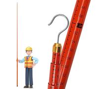 Retractable Measuring Stick 26.2ft, Lightweight Portable Survey Rod with Carrying Bag for Power Line Inspections and Grade Measurements