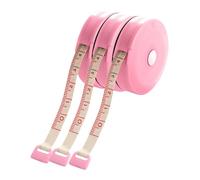 Retractable Measuring Tape 60-Inch/150CM Dual-Sided Soft Tape - Easy Push-Button Retract - Body, Sewing, Tailoring, Crafts & Fitness - Portable Cloth Tape Measure for Home & Office (Pink, 3pcs)