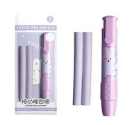 Retractable Mechanical Erasers with Replacement Refills Pencil Erasers Pen Styles Erasers Cartoon Painting Erasers