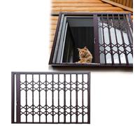 Retractable Metal Security Window Bars - Folding & Sliding Anti-Burglary Safety Barriers for Pets & Child Protection - Adjustable Window Guard Rail System (3)