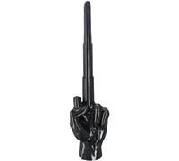 Retractable Middle Finger Table Decor, 3D Collapsing Middle Finger Sword Fidget Toy, Creative Middle Finger Statue Ornaments for Friends Office Funny Gag Gifts (Black)