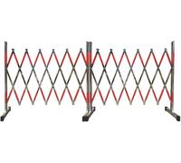 Retractable Mobile Barricade, Portable Traffic Barrier, Flexible Crowd Control Barricade with Pulleys Expandable Metal Barricade,1.2 * 5M