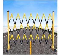 Retractable Mobile Barricade with Folding Dividers for Crowd Control, Effectively Signalling The Area As Off-Limits. Folding Barricade，Yellow Black 1.2 * 4M