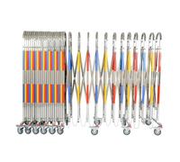 Retractable Mobile Safety Barrier - Portable Expandable Stainless Steel Fence with Casters for Driveway, Garden, School, Garage - 1.1x0.4x2 m Outdoor Gate