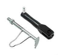 Retractable Motorcycle Side Stand Adjustable Kickstand Aluminium Alloy Support for Bikes Scooters Dirtbikes for m10 Fitting Red Gold Silver Black(Black)
