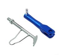 Retractable Motorcycle Side Support Adjustable Kickstand Aluminium Alloy for m10 Fitment 235mm To 270mm Length(Blue)