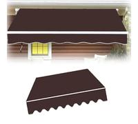 Retractable ning Cover 12x8ft Waterproof Sun e Canopy for Patio & Backyard Manual Fabric Replacement for 6.5ft to 20ft nings Brown