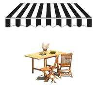 Retractable ning Fabric Replacement 4x3/5x3/6x - Black & White Canvas for Balcony Sune Manual ning Cover Weather-Resint Material Easy to Inll (7x2m/23x6.5ft)
