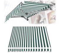 Retractable ning Fabric Replacement, Waterproof Polyester Canopy, Outdoor Patio e Sail, Green & White Striped, 22.9x4.9ft (7x1.5m) -, UV-Resint, Perfect for Gardens and Dec