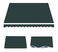 Retractable ning Fabric ReplacementWaterproof Dark Green Polyester Canopy Cover for Patio Balcony & Shop4.5x3.5m Outdoorwith Valance