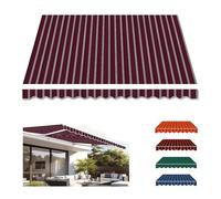 Retractable ning Fabric, Waterproof Canopy Material for Patio/ning, Outdoor Folding e Cloth, Red 4x2.5m (13x8ft) - Garden Covering