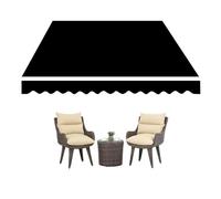 Retractable ning Replacement Fabric 2 5m Manual Sune Fabric with Valance Black ning Canopy Replacement Cover (500x250cm) for Outdoor Use