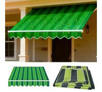 Retractable ning Replacement Fabric 280g m² UV Resistant Polyester Canopy for Outdoor Patio Deck Sune Cover Striped Top (Size: 8x3.5m 26.2x11.5ft)