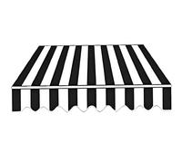 Retractable ning Replacement Fabric, Black & White, 13x10ft/400x300cm, Weather-Resint Canvas for Garden Patio Outdoor nings, Fits 250/300/350/360/200cm Models
